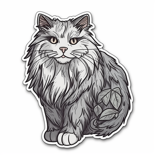 Norwegian Forest Cat Vinyl Decal Sticker for Car, Laptop, Tumbler and more # 007973