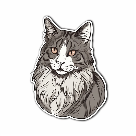 Norwegian Forest Cat Vinyl Decal Sticker for Car, Laptop, Tumbler and more # 007994