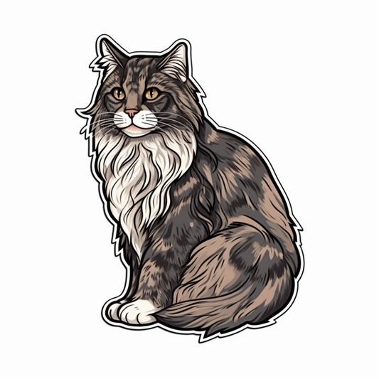 Norwegian Forest Cat Vinyl Decal Sticker for Car, Laptop, Tumbler and more # 007979