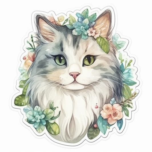 Norwegian Forest Cat Vinyl Decal Sticker for Car, Laptop, Tumbler and more # 008018