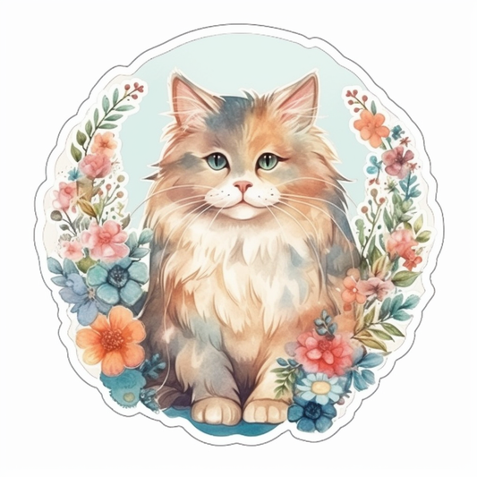 Norwegian Forest Cat Vinyl Decal Sticker for Car, Laptop, Tumbler and more # 008010