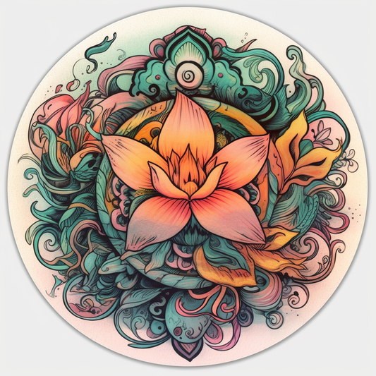 Yoga Om Vinyl Decal Sticker for Car, Laptop, Tumbler and more # 008372