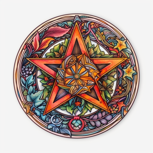 Pentagram A five-pointed star Vinyl Decal Sticker for Car, Laptop, Tumbler and more # 008352