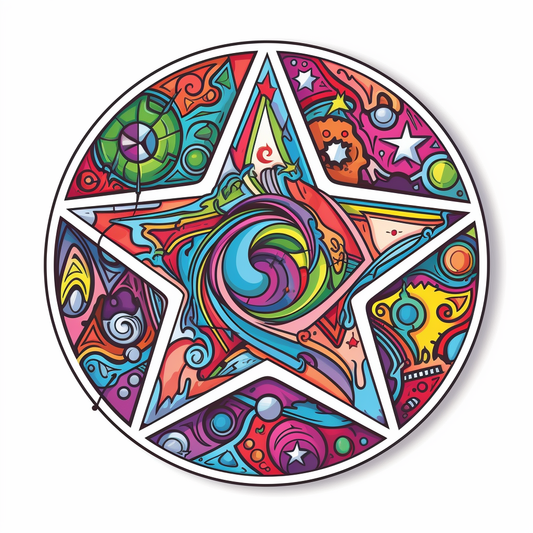 Pentagram A five-pointed star Vinyl Decal Sticker for Car, Laptop, Tumbler and more # 008346