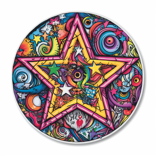 Pentagram A five-pointed star Vinyl Decal Sticker for Car, Laptop, Tumbler and more # 008360