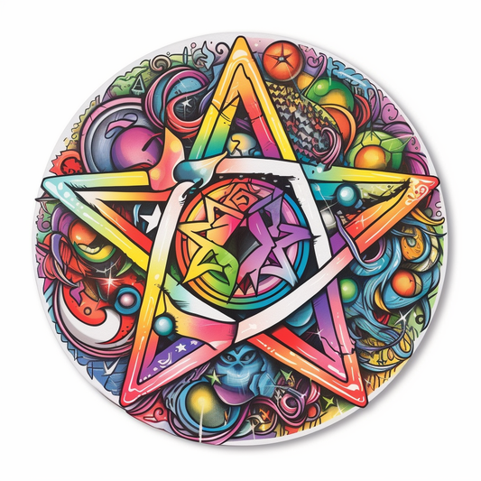 Pentagram A five-pointed star Vinyl Decal Sticker for Car, Laptop, Tumbler and more # 008355