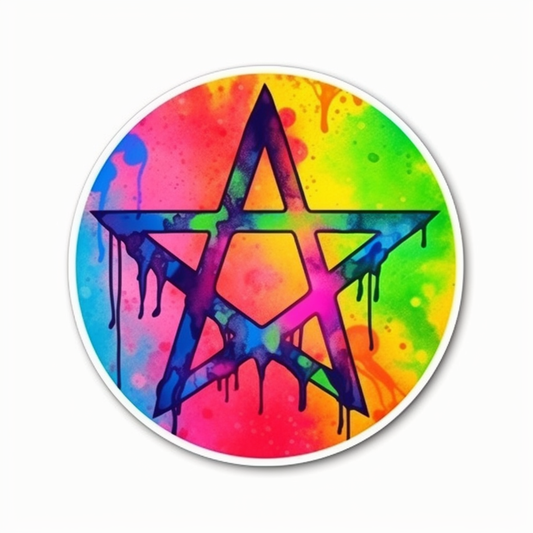 Pentagram A five-pointed star Vinyl Decal Sticker for Car, Laptop, Tumbler and more # 008351