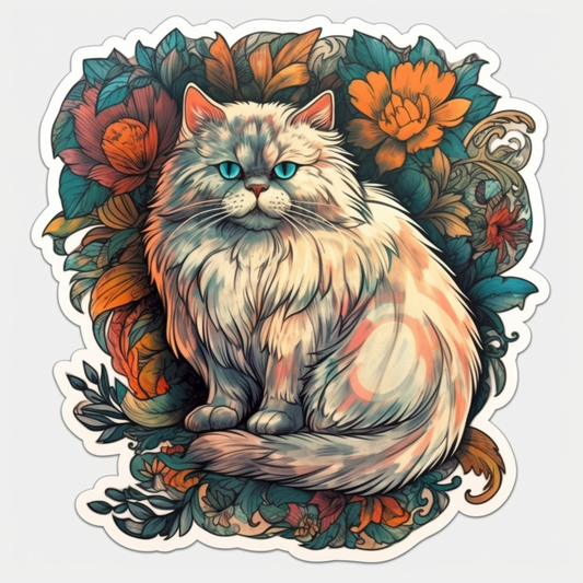 Persian Cat Vinyl Decal Sticker for Car, Laptop, Tumbler and more # 004207