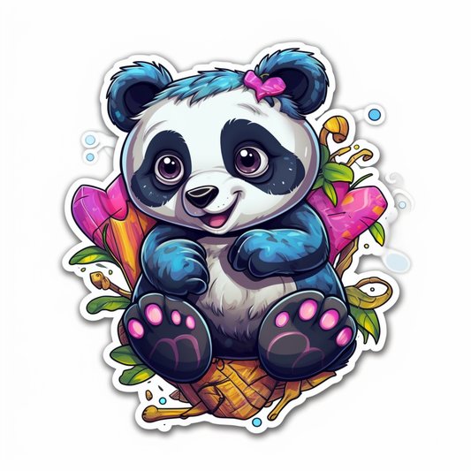 Cute and adorable Panda Vinyl Decal Sticker for Car, Laptop, Tumbler and more # 0010751