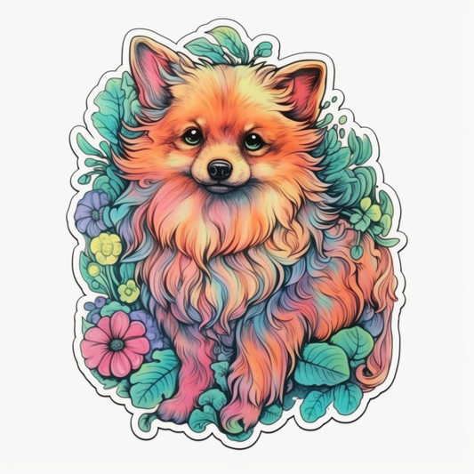 Cute and Adorable Pomeranian Vinyl Decal Sticker for Car, Laptop, Tumbler and more # 0011152