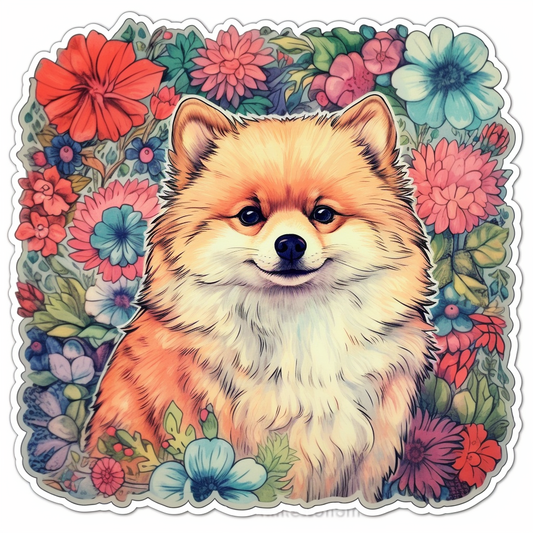 Cute and Adorable Pomeranian Vinyl Decal Sticker for Car, Laptop, Tumbler and more # 0011154