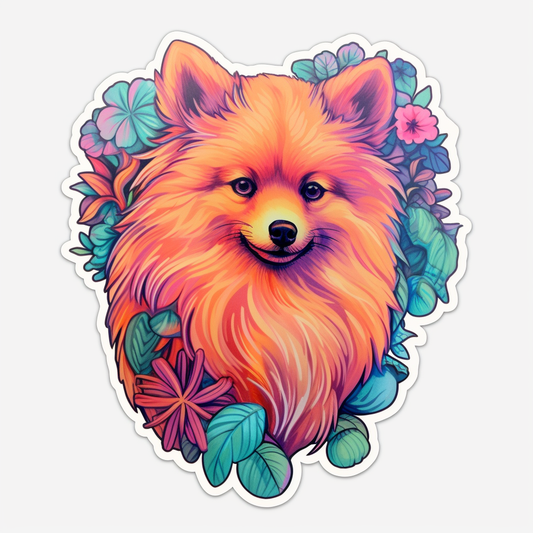Cute and Adorable Pomeranian Vinyl Decal Sticker for Car, Laptop, Tumbler and more # 0011155