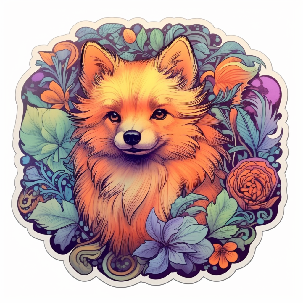 Cute and Adorable Pomeranian Vinyl Decal Sticker for Car, Laptop, Tumbler and more # 0011160