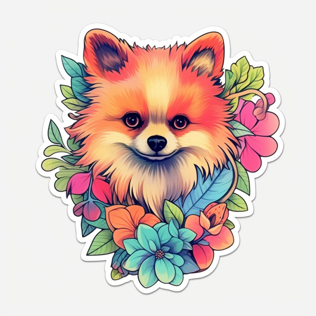 Cute and Adorable Pomeranian Vinyl Decal Sticker for Car, Laptop, Tumbler and more # 0011165