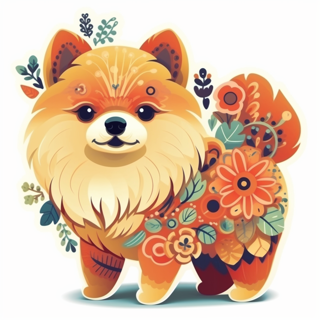 Pomeranian Dog Vinyl Decal Sticker for Car, Laptop, Tumbler and more # 1893