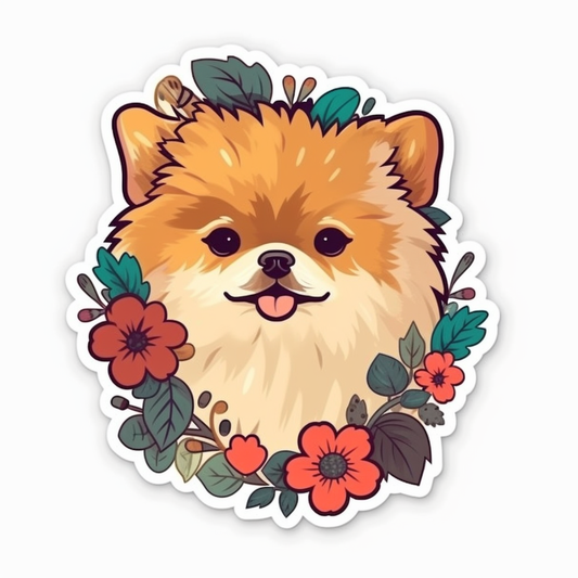 Pomeranian Dog Vinyl Decal Sticker for Car, Laptop, Tumbler and more # 002274