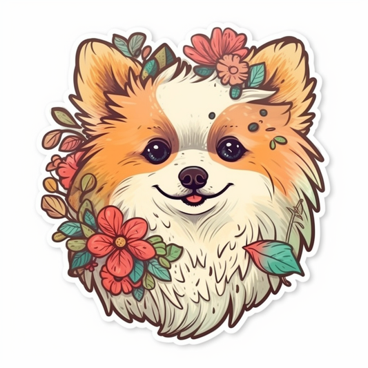 Pomeranian Dog Vinyl Decal Sticker for Car, Laptop, Tumbler and more # 002674