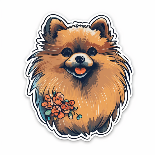 Pomeranian Dog Vinyl Decal Sticker for Car, Laptop, Tumbler and more # 1872