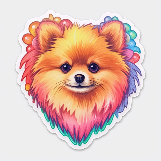 Cute and Adorable Pomeranian Vinyl Decal Sticker for Car, Laptop, Tumbler and more # 0011159
