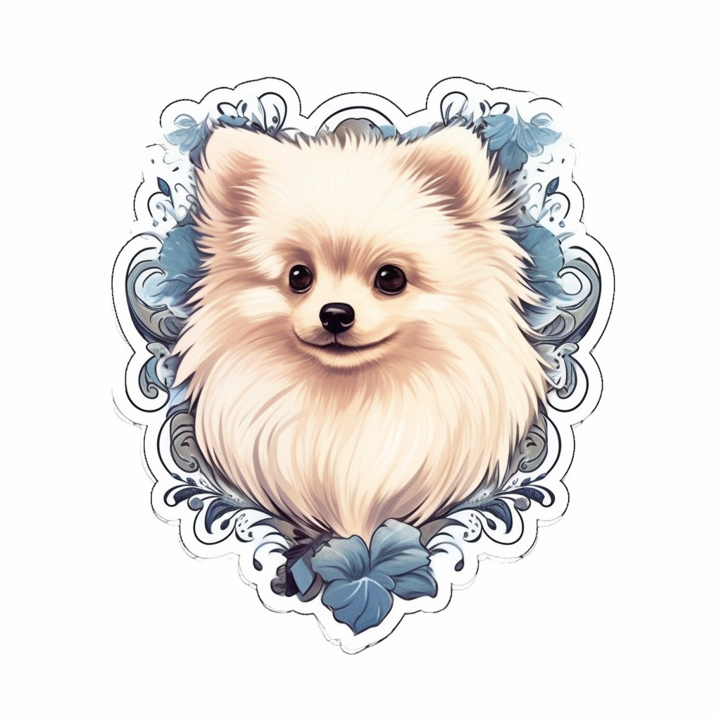 Cute and Adorable Pomeranian Vinyl Decal Sticker for Car, Laptop, Tumbler and more # 0011150