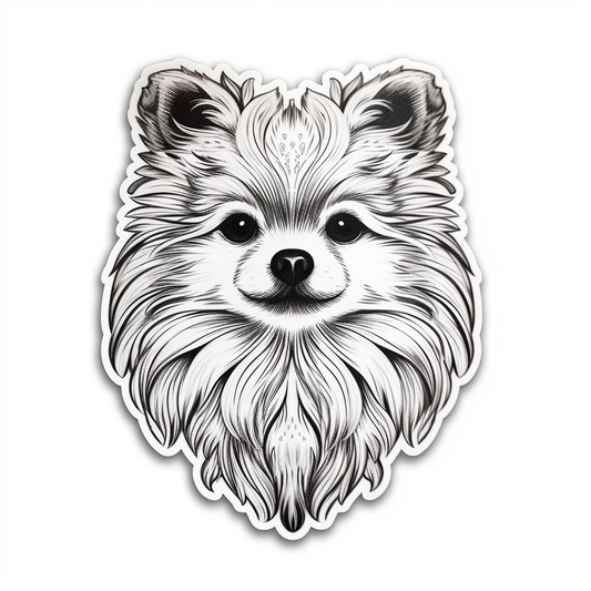 Cute and Adorable Pomeranian Vinyl Decal Sticker for Car, Laptop, Tumbler and more # 0011136