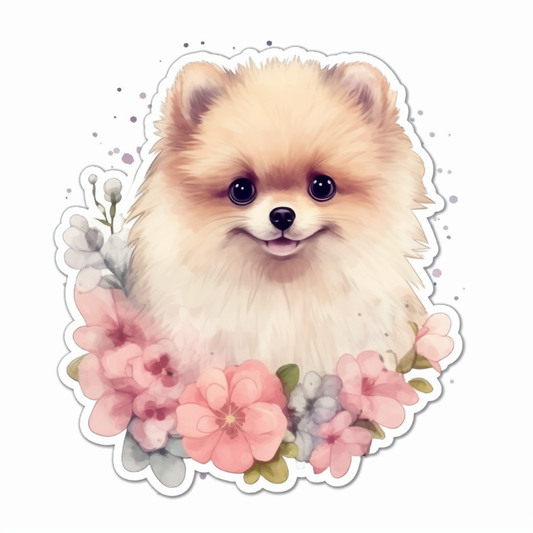 Cute and Adorable Pomeranian Vinyl Decal Sticker for Car, Laptop, Tumbler and more # 0011148