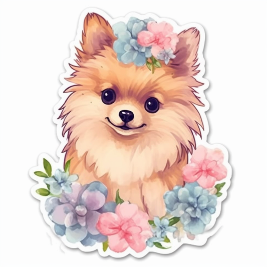 Cute and Adorable Pomeranian Vinyl Decal Sticker for Car, Laptop, Tumbler and more # 0011163