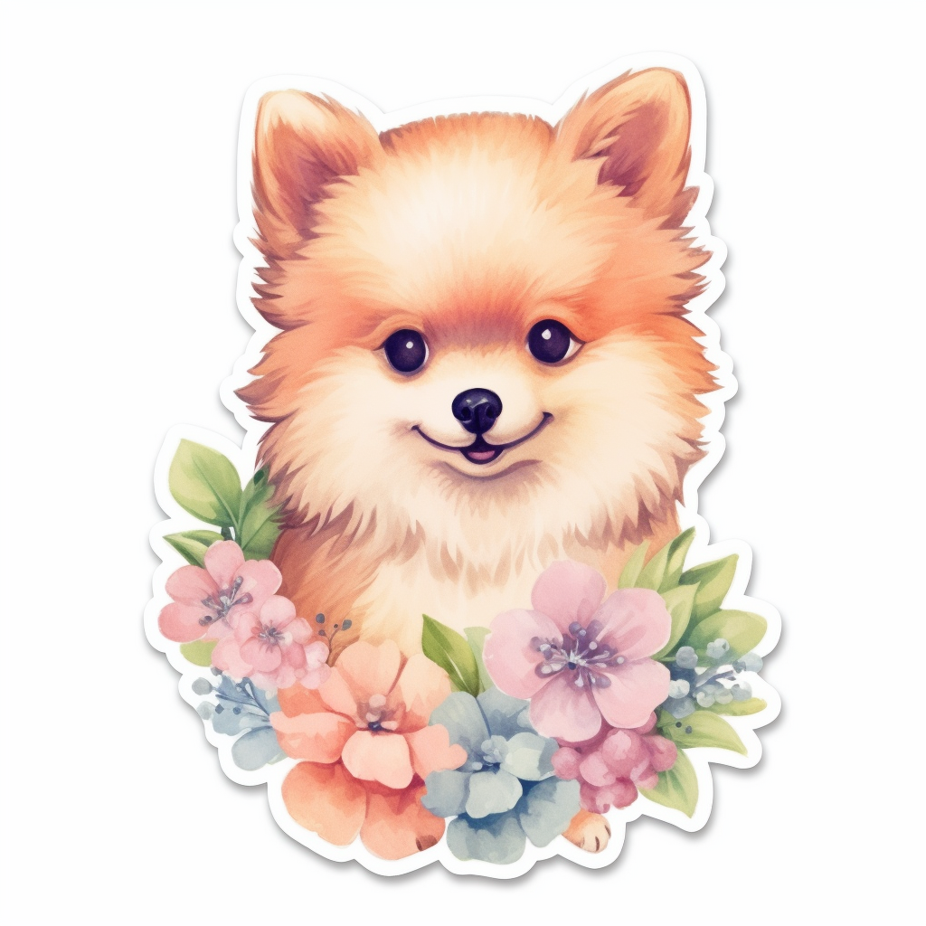 Cute and Adorable Pomeranian Vinyl Decal Sticker for Car, Laptop, Tumbler and more # 0011149