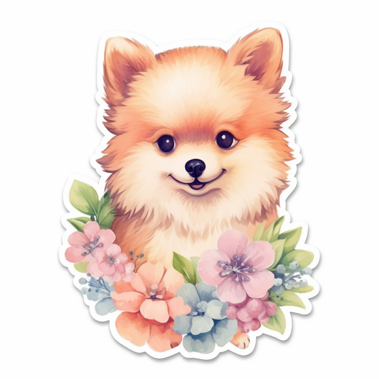 Cute and Adorable Pomeranian Vinyl Decal Sticker for Car, Laptop, Tumbler and more # 0011149