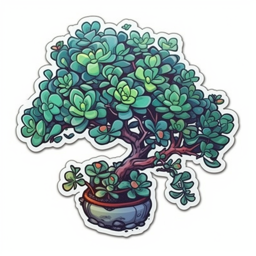 Portualacaria Succulent Vinyl Decal Sticker for Car, Laptop, Tumbler and more # 006669