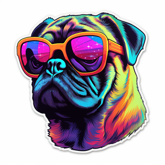 Pug Dog Vinyl Decal Sticker for Car, Laptop, Tumbler and more # 0011367
