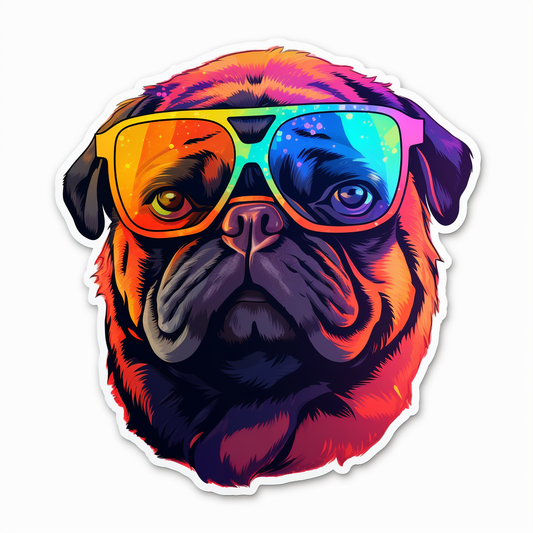 Pug Dog Vinyl Decal Sticker for Car, Laptop, Tumbler and more # 0011387