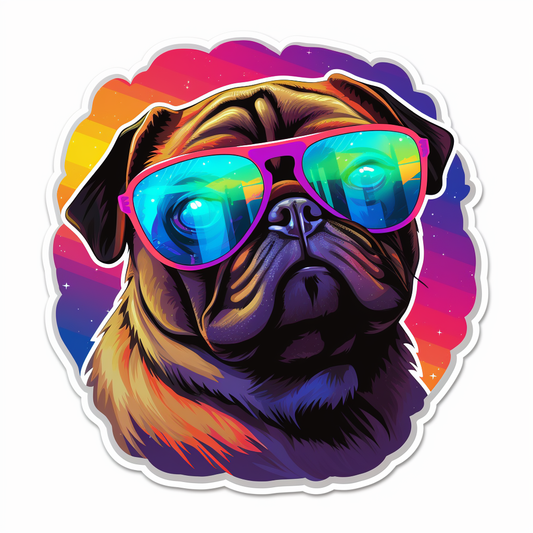 Pug Dog Vinyl Decal Sticker for Car, Laptop, Tumbler and more # 0011370