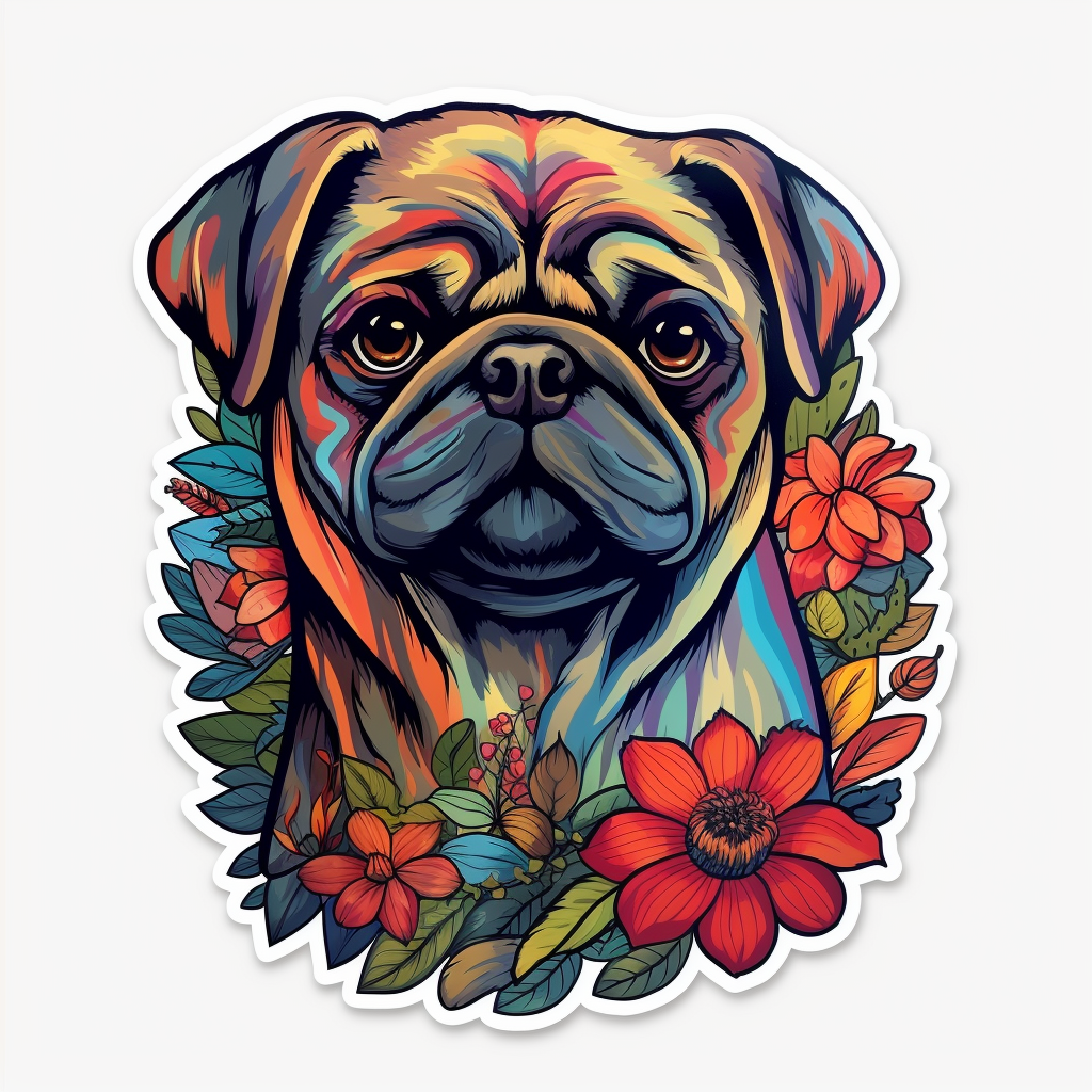 Pug Dog Vinyl Decal Sticker for Car, Laptop, Tumbler and more # 0011359