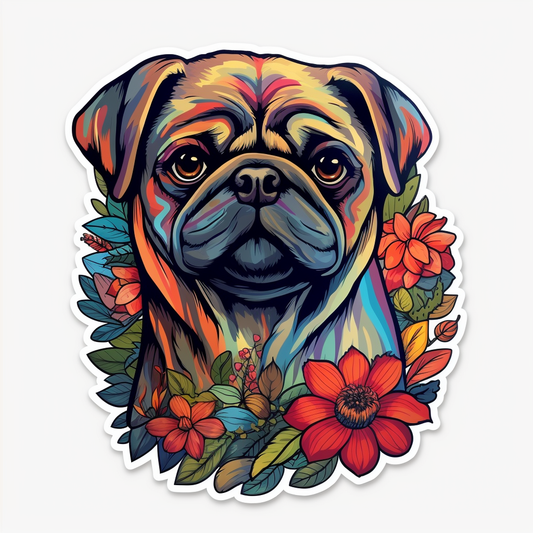 Pug Dog Vinyl Decal Sticker for Car, Laptop, Tumbler and more # 0011359