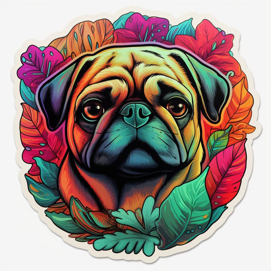 Pug Dog Vinyl Decal Sticker for Car, Laptop, Tumbler and more # 0011372