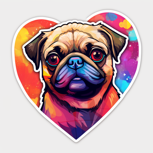 Pug Dog Vinyl Decal Sticker for Car, Laptop, Tumbler and more # 0011380