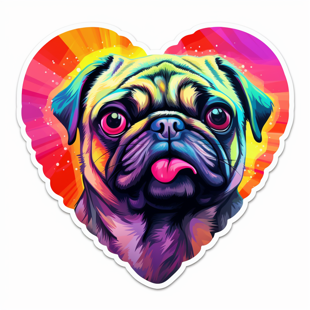Pug Dog Vinyl Decal Sticker for Car, Laptop, Tumbler and more # 0011378
