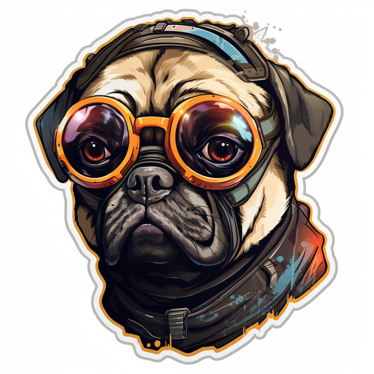 Pug Dog Vinyl Decal Sticker for Car, Laptop, Tumbler and more # 0011377