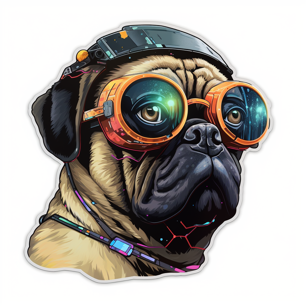 Pug Dog Vinyl Decal Sticker for Car, Laptop, Tumbler and more # 0011391