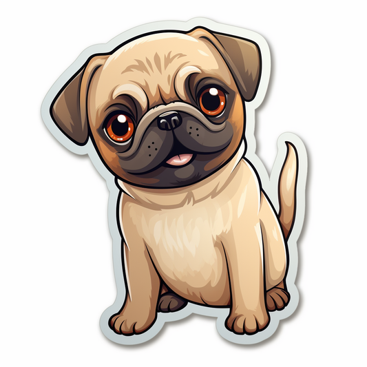 Pug Dog Vinyl Decal Sticker for Car, Laptop, Tumbler and more # 0011383