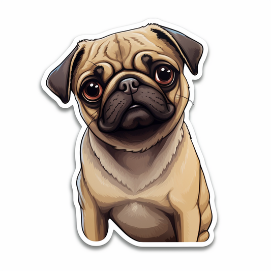Pug Dog Vinyl Decal Sticker for Car, Laptop, Tumbler and more # 0011358