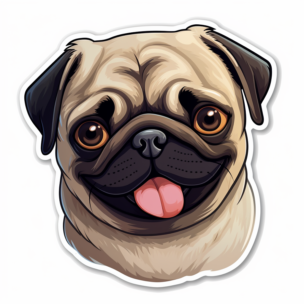 Pug Dog Vinyl Decal Sticker for Car, Laptop, Tumbler and more # 0011361