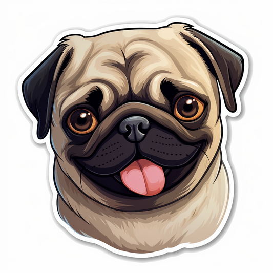 Pug Dog Vinyl Decal Sticker for Car, Laptop, Tumbler and more # 0011361