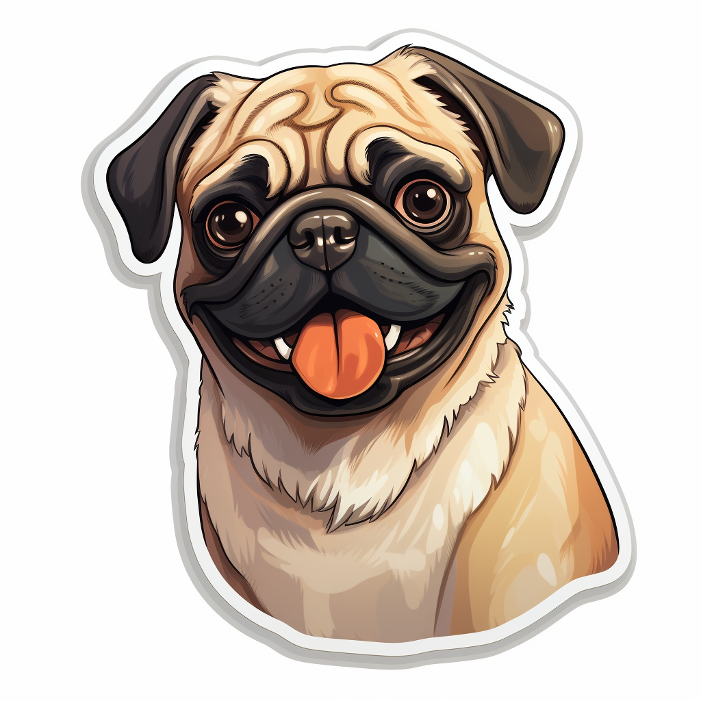 Pug Dog Vinyl Decal Sticker for Car, Laptop, Tumbler and more # 0011366