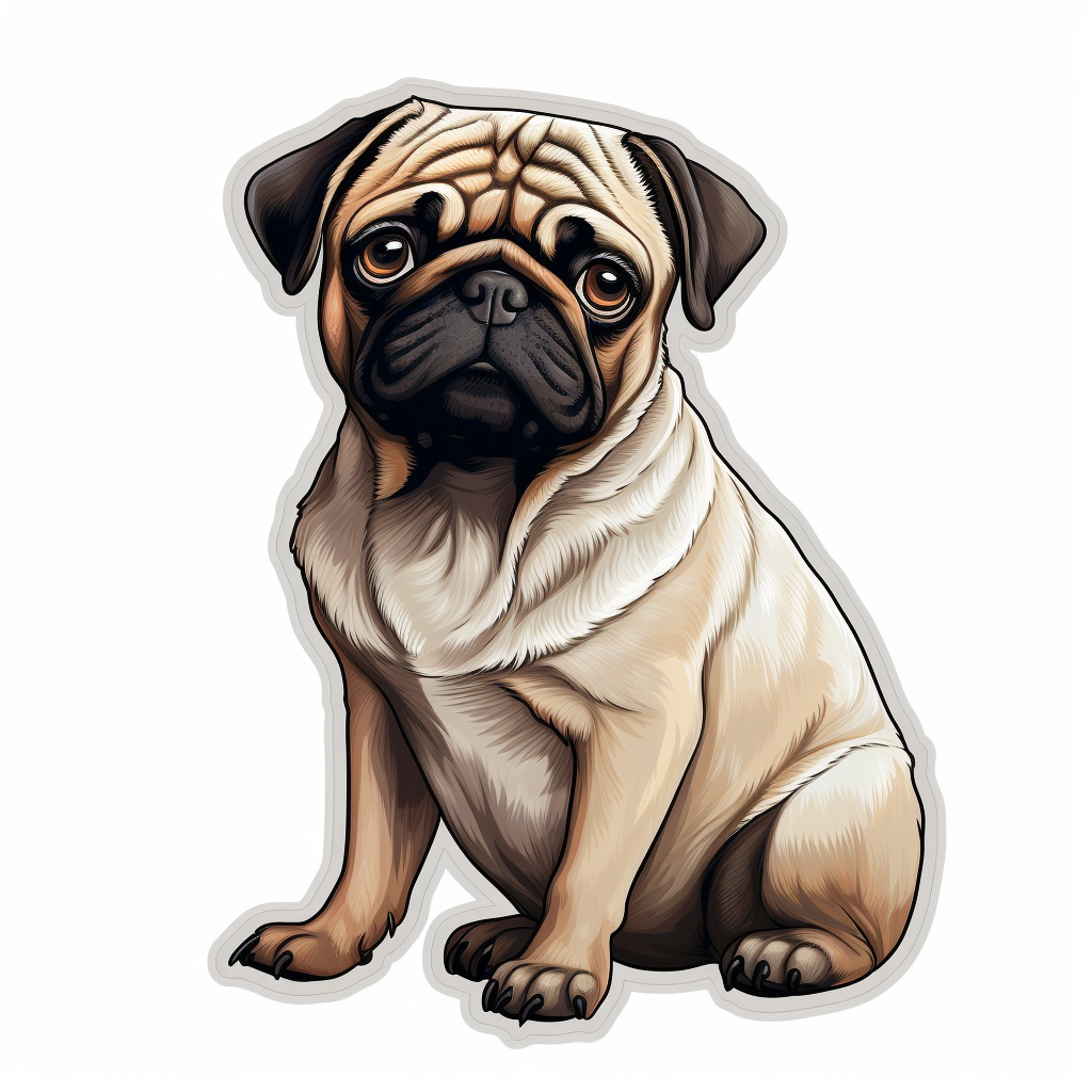 Pug Dog Vinyl Decal Sticker for Car, Laptop, Tumbler and more # 0011393