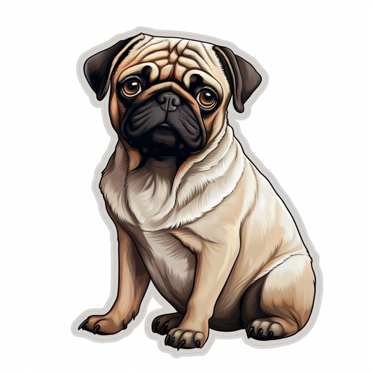 Pug Dog Vinyl Decal Sticker for Car, Laptop, Tumbler and more # 0011393