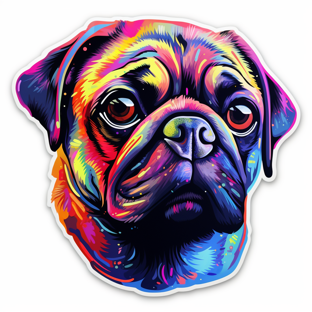 Pug Dog Vinyl Decal Sticker for Car, Laptop, Tumbler and more # 0011360