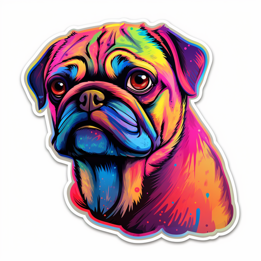 Pug Dog Vinyl Decal Sticker for Car, Laptop, Tumbler and more # 0011379