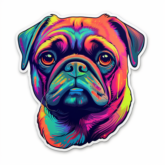 Pug Dog Vinyl Decal Sticker for Car, Laptop, Tumbler and more # 0011357